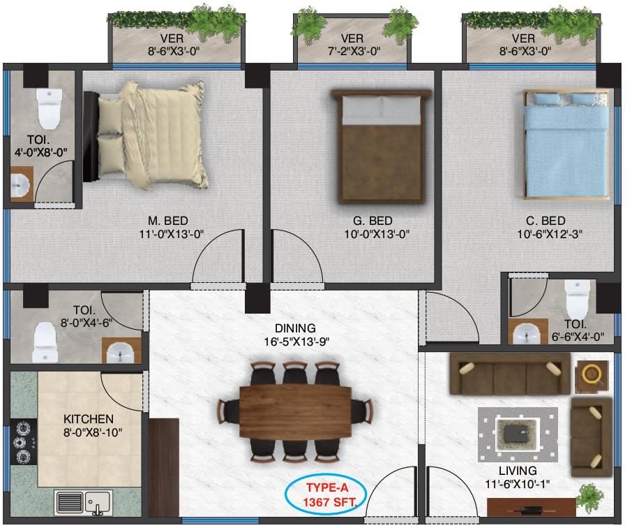 FLAT SHARE SALE @ 1367 SFT 3 BED NAVANA GARDENIA SAVAR.